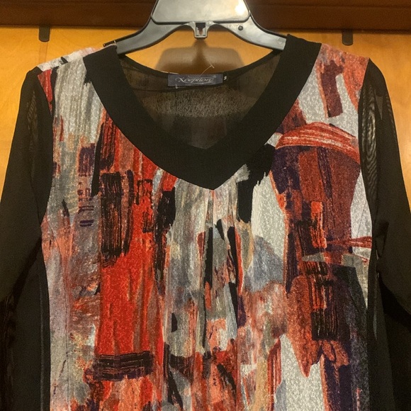*Clearance-Final* Xception Size M Sheer Paint Pattern Tunic Dress - Picture 3 of 6